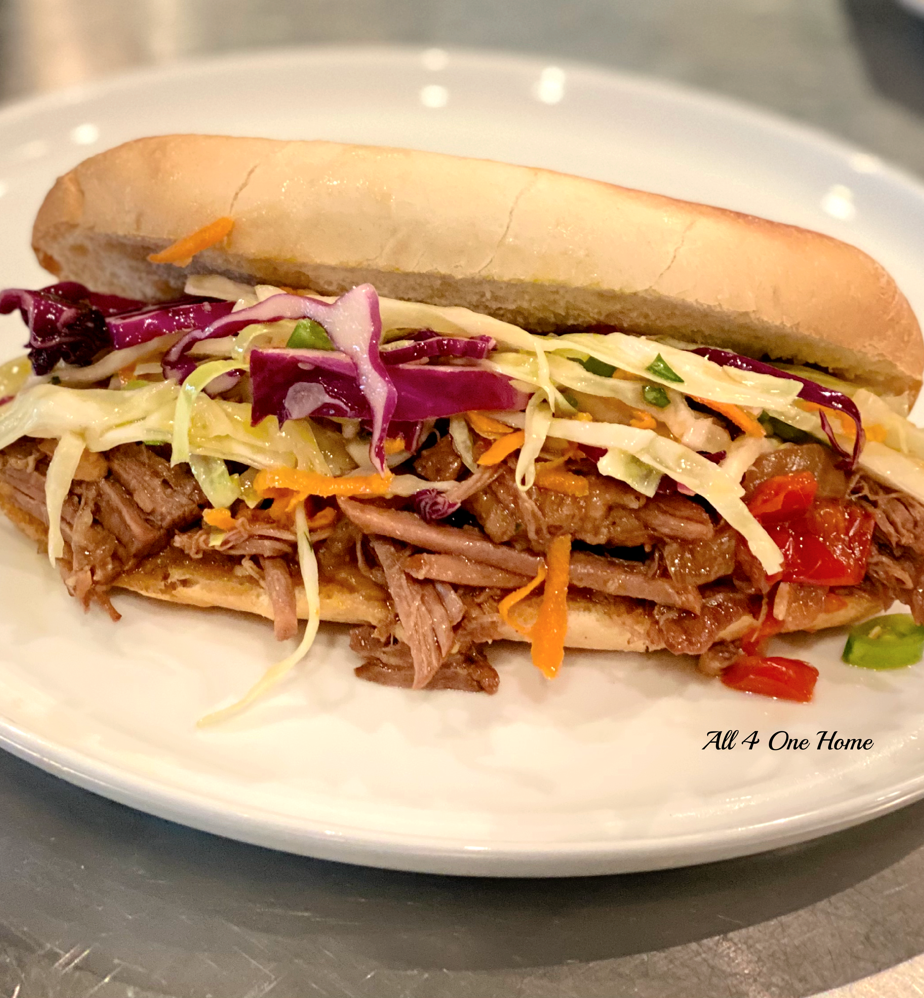 Pulled Beef Brisket Sandwiches with Coleslaw
